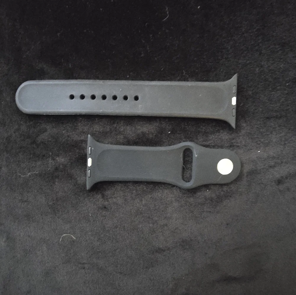Black And White Letter Silicone Watch Band with White Graphic Text Accents
